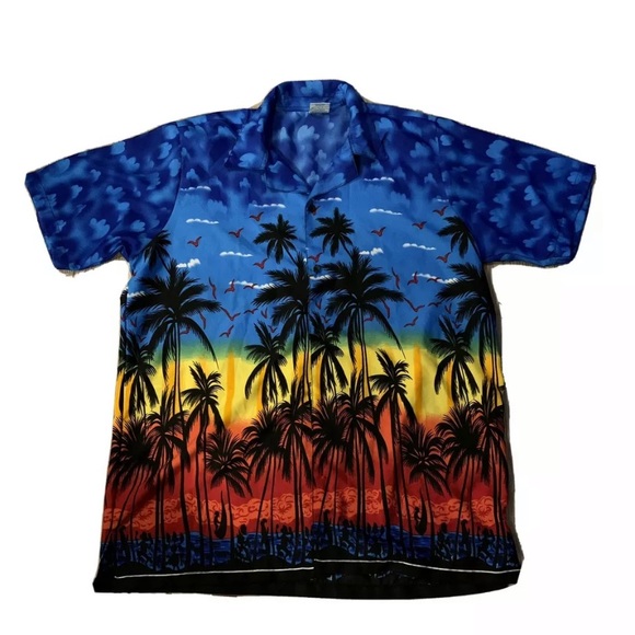Island Shirtworks Shortsleeve Hawaiian Shirt Mens - Picture 1 of 2